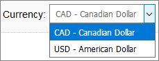 Additional Display Currency added for Canada