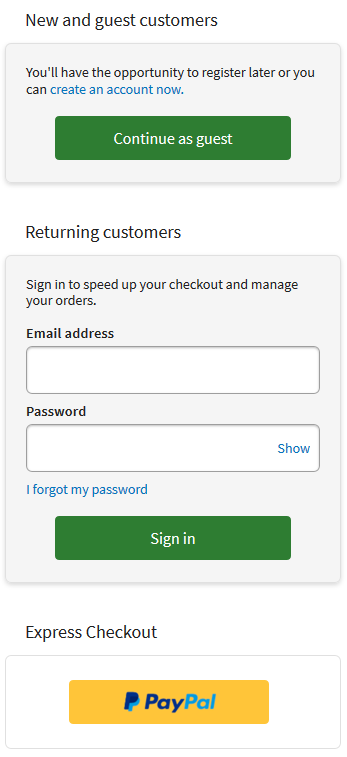 IRP customer mobile login page