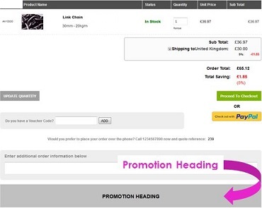Screen capture showing the location of the Promotion Heading banner on IRP websites
