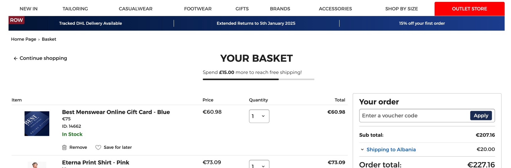 Spend X for Free Shipping