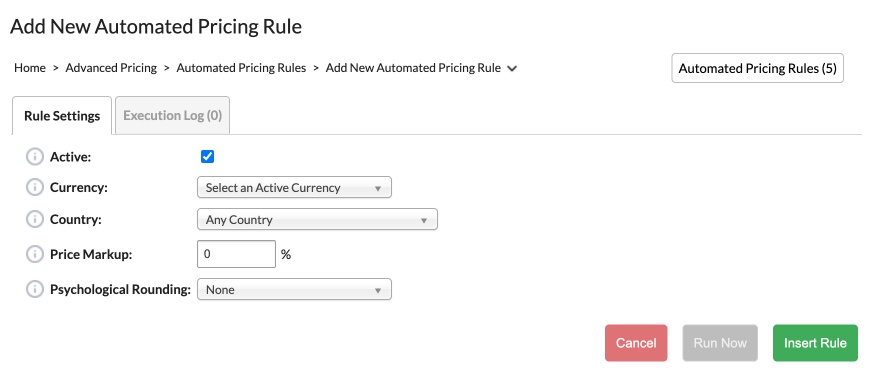 IRP Advanced Pricing Add Rule