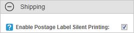 Enable Postage Label Silent Printing application setting