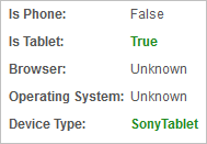 Test Results section