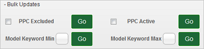 PPC Model Settings Bulk Updates link