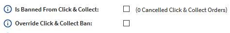 Click and Collect Ban Customer section