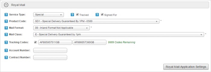 Example COSS Shipping Method configuration