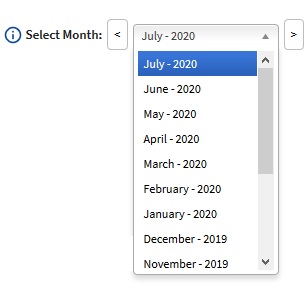 Select Month drop-down list