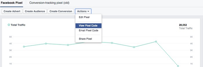 Facebook Actions menu