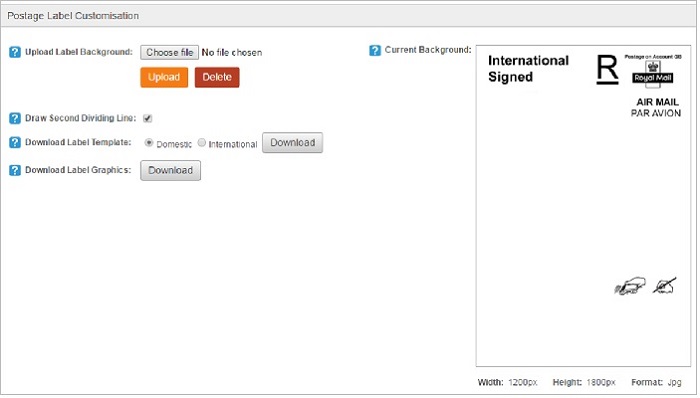 COSS Postage label Customisation