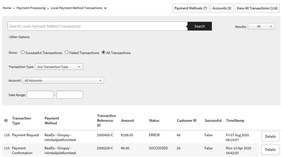 APM Transaction Details Page