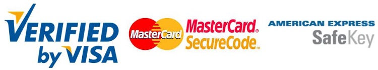 Visa, Mastercard and AMEX logos