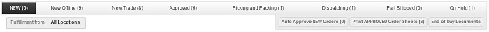 Orders Quick Access Panel
