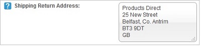 Shipping Return Address Application Setting