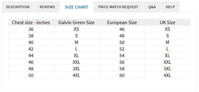 Size Charts