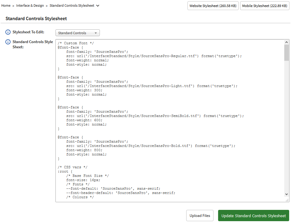 Standard Controls Stylesheet