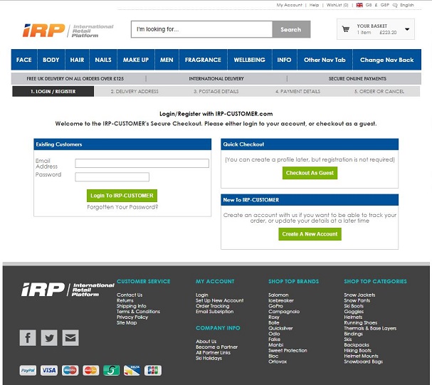 Option A — Standard IRP login page
